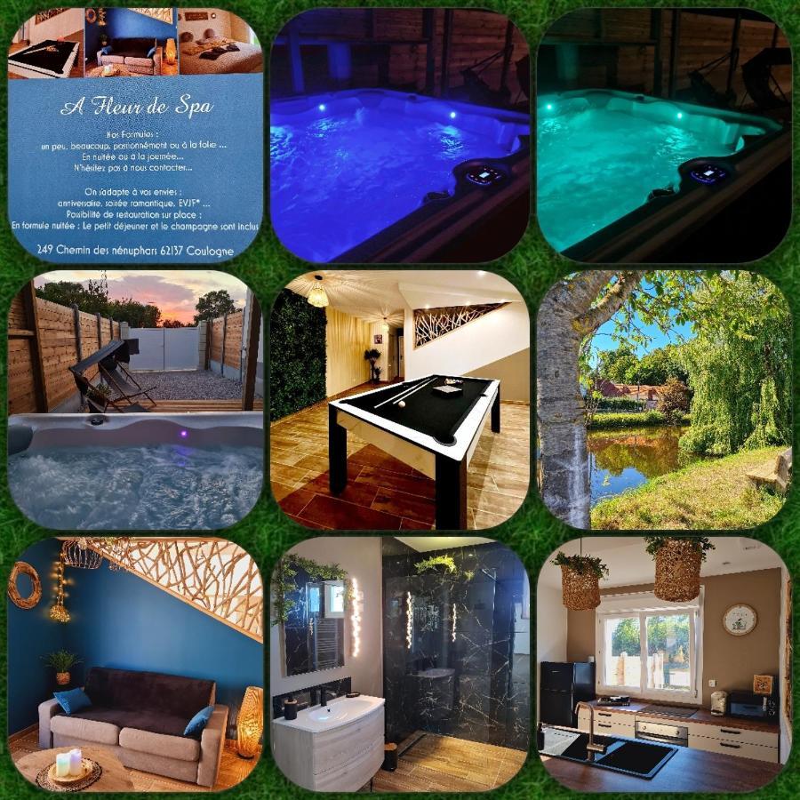 A Fleur De Spa : Maison Chaleureuse Avec Spa Privatif Et Billard. Coulogne Экстерьер фото